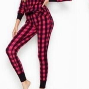 PINK Victoria's Secret Pink Buffalo Check Plaid Thermal Pajama Pants size M